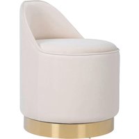 Hocker Viktor 100 elfenbein Samt H/D: ca. 68x52 cm von 360 Living