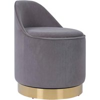 Hocker Viktor 100 grau Samt H/D: ca. 68x52 cm von 360 Living