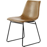 Stuhl Caila 100 2er hellbraun Kunstleder B/H/T: ca. 47,5x82x56 cm von 360 Living