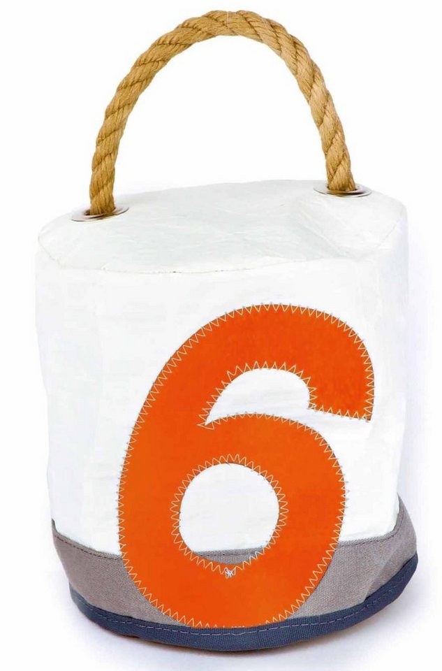 360Grad Bodentürstopper Türstopper Anker Weiss Hellgrau Zahl Neon Orange aus Recycling Segeltu von 360Grad