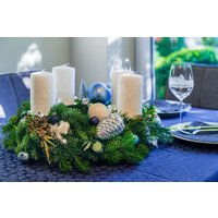 Moderner Adventskranz "Eisglöckchen" | Nachhaltige Weihnachten Frisch Wohndeko Kerzen Rund von 360GradKreationen