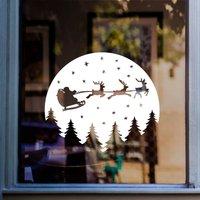 Weihnachtsschlitten Schneeflocken Fenstersticker | Fensteraufkleber Xmas Fensterschmuck Weihnachten Home Shop Fenster Aufkleber von 38kVinylGraphics