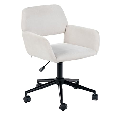 39F FURNITURE DREAM Functional Office Chair with Beige Chenille Cover – Smooth Rolling & Height Adjustment – Swivel & Adjustable Height Function,Beige,61x56x76-86cm von 39F FURNITURE DREAM