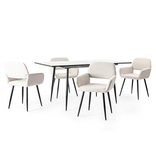 39F FURNITURE DREAM Rectangular Dining Set with 4 Chairs - 4 Chairs Set with Kitchen Dining Table - Table Set for Balcony, Kitchen, Living Room 39F FURNITURE DREAM Rectangular Dining Set with 4 Chairs - 4 Chairs Set with Kitchen Dining Table - Table Set for Balcony, Kitchen, Living Room von 39F FURNITURE DREAM