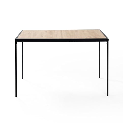 39F FURNITURE DREAM Rectangular Dining Table modern Design Wood Effect Industrial Style Black feet, Oak, 120 x 80 x 75 cm von 39F FURNITURE DREAM