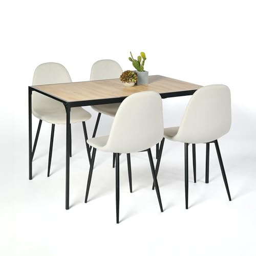 39F Furniture Dream Rechteckige Essgruppe mit 4 Stühlen - Set mit 4 Stühlen mit Küchentisch und Esszimmer 39F Furniture Dream Rechteckige Essgruppe mit 4 Stühlen - Set mit 4 Stühlen mit Küchentisch und Esszimmer von 39F FURNITURE DREAM