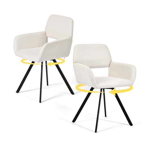Set of 2 Ivory Reception Chairs, Scandinavian Style, Sleek Synthetic Upholstery, Office and Home Versatility, Space-Saving Design von 39F FURNITURE DREAM