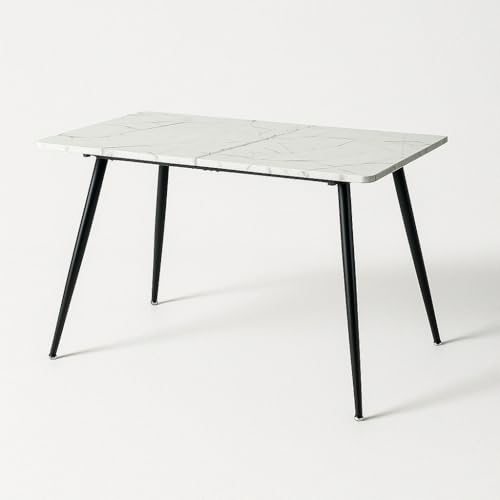 39F Furniture Dream Konsolentisch mit weißer Marmoroptik Platte und schwarzen Beinen - 120 cm Eingang oder hinter Sofatisch für Moderne Wohnungen von 39F FURNITURE DREAM