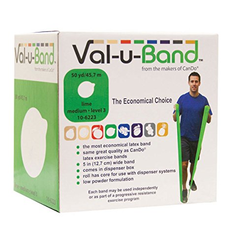 CanDo Trainingsband / Gymnastikband, Länge 45 m, Val-u-Band® - hellgrün (leicht) von 3B Scientific
