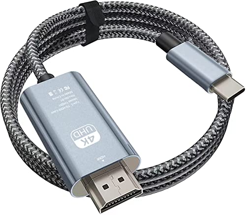 3BAO USB C auf HDMI Kabel 4K @ 60Hz 3M, geflochtener USB Typ C auf HDMI Adapter für Home Office Thunderbolt 4/3, kompatibel mit MacBook Pro 2021/2020, MacBook Air, iPad Pro 2021, Surface Book 2, von 3BAO