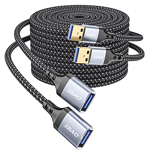 3BAO USB Verlängerung kabel [2Pack 2m ],USB 3.0 A Stecker zu Buchse Verlängerungskabel Ladekabel 5Gbps Daten Sync Extender für Scanner,Kartenleser,Maus,Oculus Rift,PS VR,Tastatur,Drucker usw von 3BAO