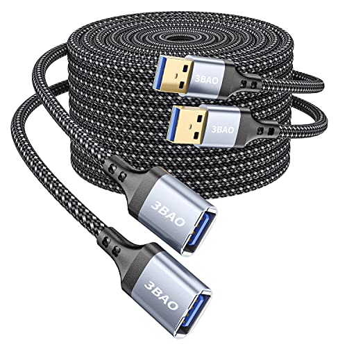 USB-Verlängerungskabel [2Pack 1M/3M ],USB 3.0 A Stecker zu Buchse Verlängerungskabel Ladekabel 5Gbps Daten Sync Extender für Scanner,Kartenleser,Maus,Oculus Rift,PS VR,Tastatur,Drucker usw von 3BAO