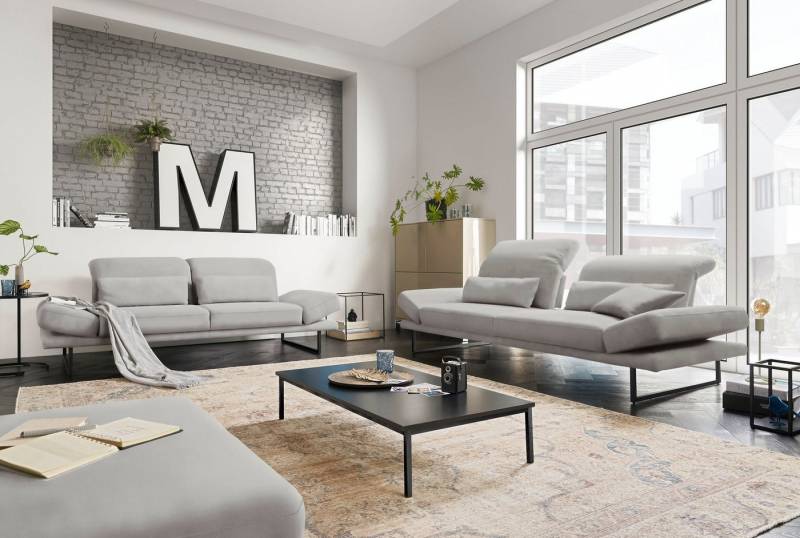 3C Candy 3-Sitzer Mallow Designsofa mit Komfortfunktionen, modern und bequem, Verstellbare Armlehne und Kopfteil, manuelle Sitztiefenverstellung von 3C Candy