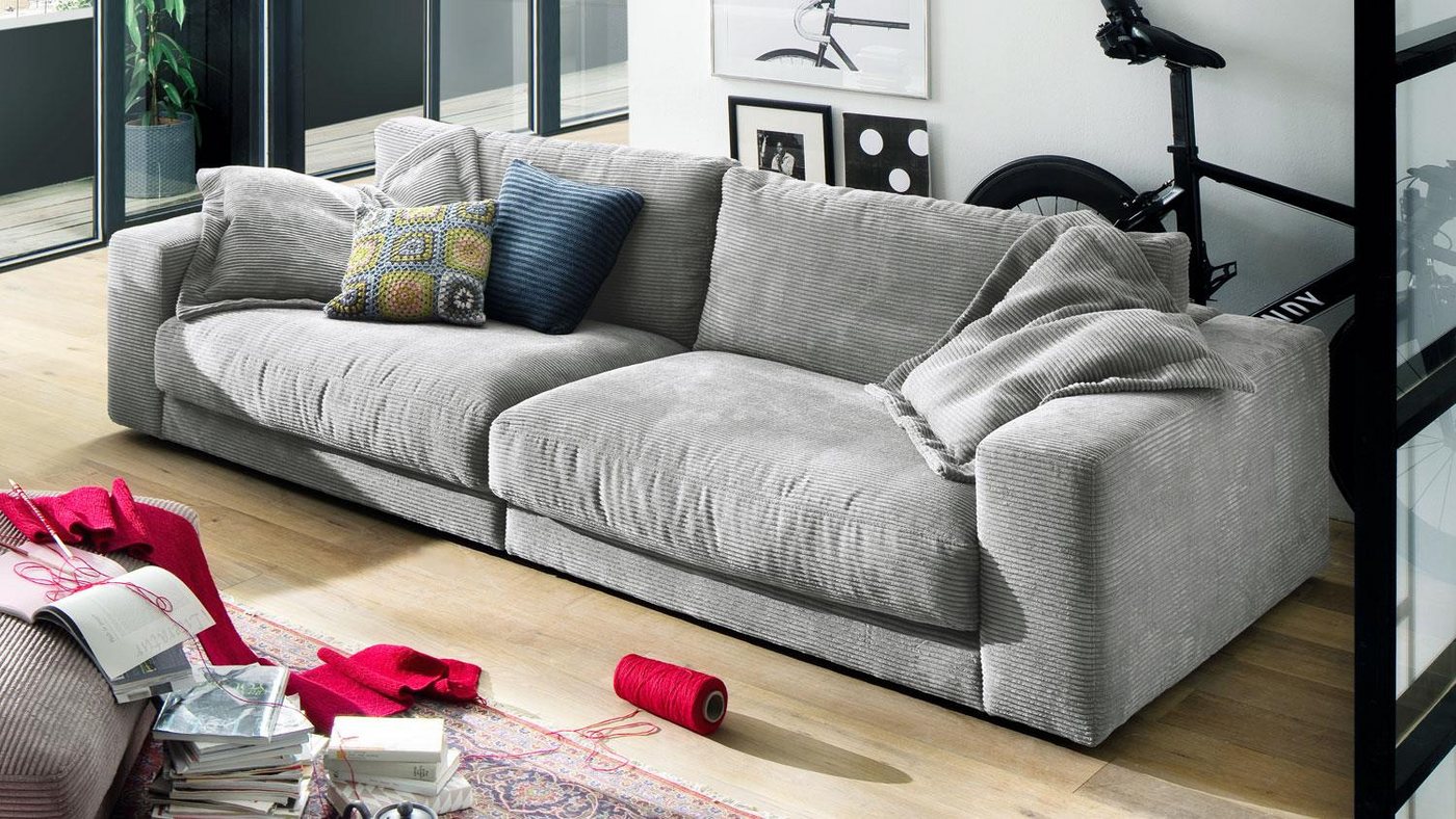 3C Candy Big-Sofa Bigsofa Seventies Megasofa Sofa Stoff Cord grau 290x127, 2 Teile 3C Candy Big-Sofa Bigsofa Seventies Megasofa Sofa Stoff Cord grau 290x127, 2 Teile von 3C Candy