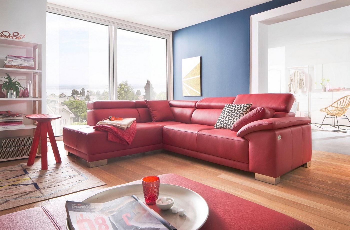 3C Candy Ecksofa Menorca L-Form, Kopfteilverstellung, wahlweise elektronischer Sitzvorzug, in Dickleder 3C Candy Ecksofa Menorca L-Form, Kopfteilverstellung, wahlweise elektronischer Sitzvorzug, in Dickleder von 3C Candy