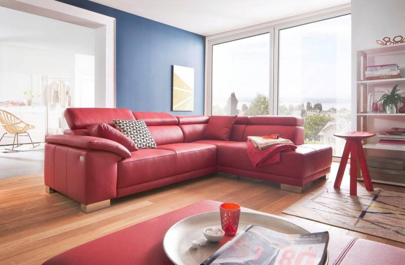 3C Candy Ecksofa Menorca modern und bequem, OTTOs Choice, L-Form, Kopfteilverstellung, wahlweise elektronischer Sitzvorzug, in Dickleder von 3C Candy