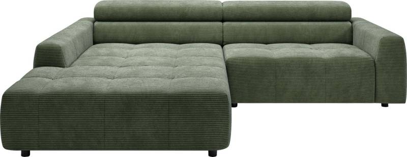 3C Candy Ecksofa Denver auch mit Cord- und Easy care-Bezug, Kopfteilverstellung L-Form, wahlweise. mit motorischer Sitztiefenverstellung von 3C Candy