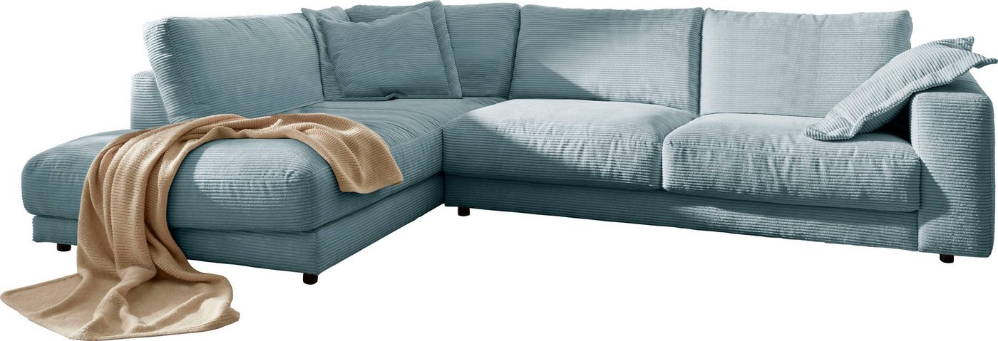 3C Candy Ecksofa Enisa XXL B/T/H: 325/224/85 cm L-Form, Kuschelig, gemütlich, in 5 Farben, Bezug in Cord, mit 2 Zierkissen von 3C Candy