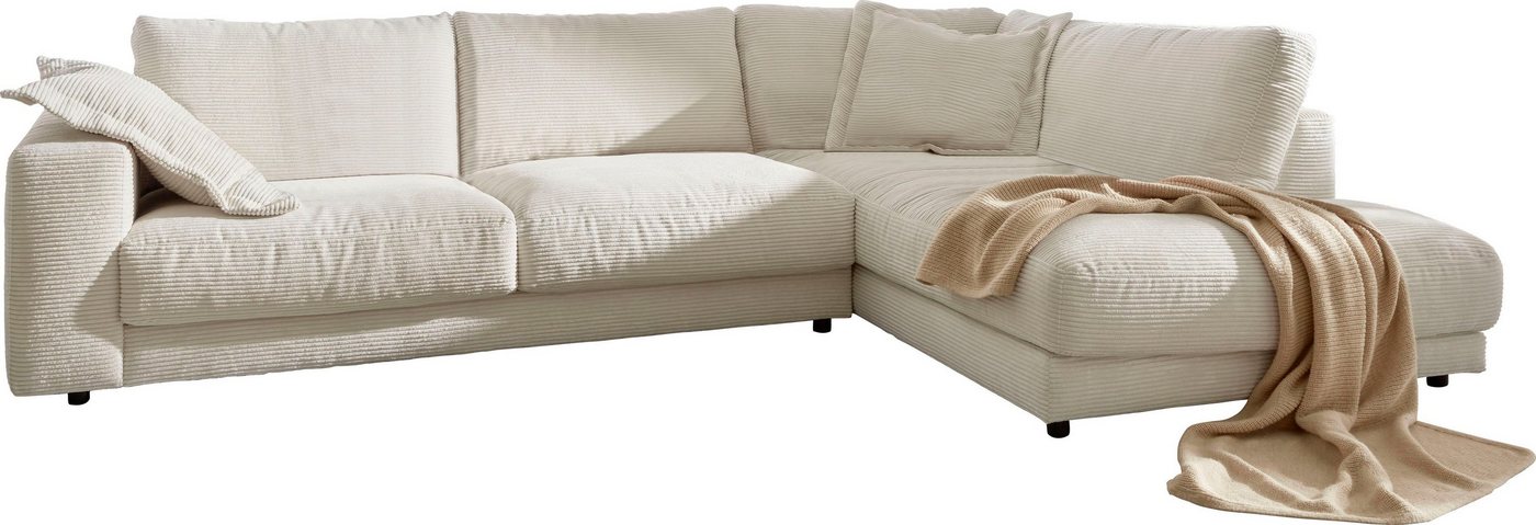 3C Candy Ecksofa Enisa XXL B/T/H: 325/224/85 cm L-Form, Kuschelig, gemütlich, in 5 Farben, Bezug in Cord, mit 2 Zierkissen von 3C Candy