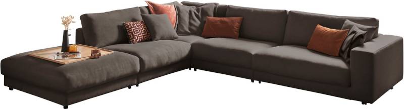 3C Candy Ecksofa Enisa II, bequem und komfortabel, großes Familiensofa, L-Form, incl. 3 Flatterkissen, wahlweise mit Flecken-Schutz-Bezug Easy care von 3C Candy