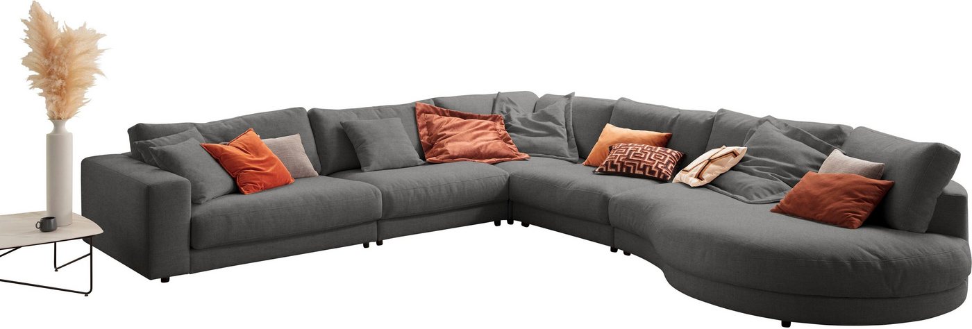 3C Candy Ecksofa Enisa II, bequem und komfortabel, Mega Familiensofa, L-Form, incl. 3 Flatterkissen, wahlweise mit Flecken-Schutz-Bezug Easy care von 3C Candy