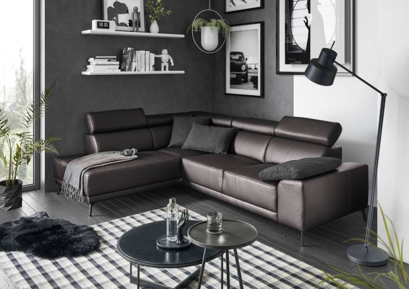 3C Candy Ecksofa Greve modern und bequem, inkl. manueller Kopfteilverstellung, L-Form, wahlweise mit motorischem Sitzvorzug von 3C Candy