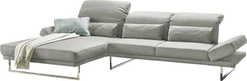 3C Candy Ecksofa Mallow Designsofa mit Komfortfunktionen, modern und bequem, L-Form, Verstellbare Armlehne und Kopfteil, manuelle Sitztiefenverstellung von 3C Candy