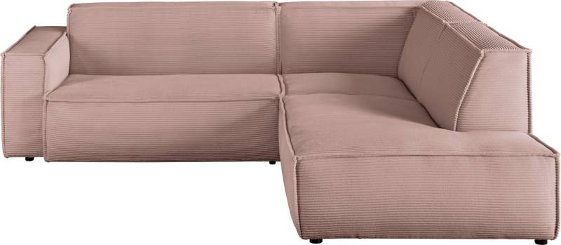 3C Candy Ecksofa Matteo in elegant, kubischer Formensprache, bequem, L-Form, mit auffälliger Kedernaht, Cord-Bezug, Lounge-Charakter von 3C Candy