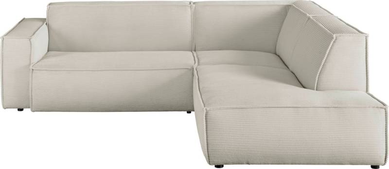 3C Candy Ecksofa Matteo in elegant, kubischer Formensprache, bequem, L-Form, mit auffälliger Kedernaht, Cord-Bezug, Lounge-Charakter von 3C Candy