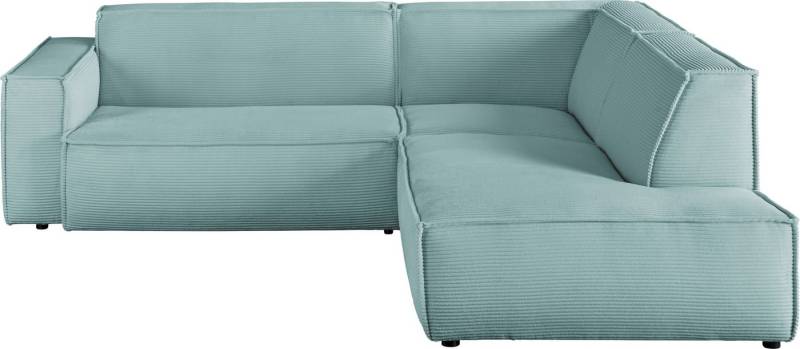 3C Candy Ecksofa Matteo in elegant, kubischer Formensprache, bequem, L-Form, mit auffälliger Kedernaht, Cord-Bezug, Lounge-Charakter von 3C Candy