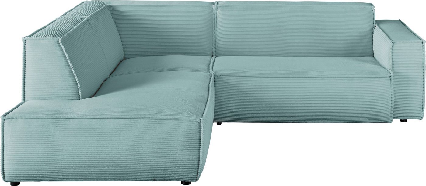 3C Candy Ecksofa Matteo, mit auffälliger Kedernaht, Cord-Bezug, Lounge-Charakter von 3C Candy