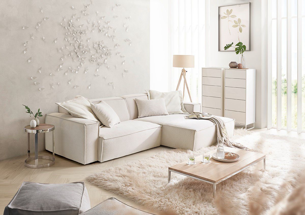 3C Candy Ecksofa Matteo in elegant, kubischer Formensprache, bequem, L-Form, mit auffälliger Kedernaht, Feincord-Bezug, Lounge-Charakter 3C Candy Ecksofa Matteo in elegant, kubischer Formensprache, bequem, L-Form, mit auffälliger Kedernaht, Feincord-Bezug, Lounge-Charakter von 3C Candy