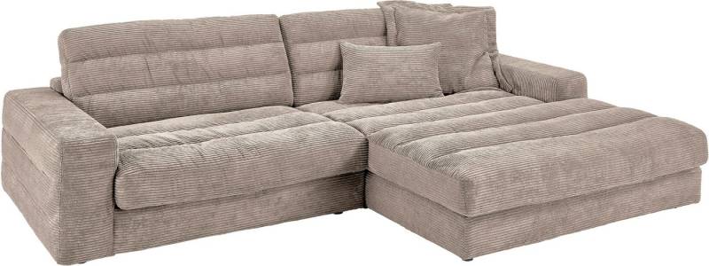 3C Candy Ecksofa Stripes Mega-Sofa, bequem und komfortabel, L-Form, Lose Rückenkissen, mit feiner Quersteppung, Cord-Bezug von 3C Candy