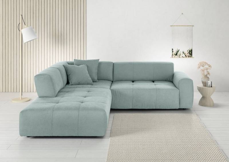 3C Candy Ecksofa Yoshy Komfortsofa, bequem und modern, hochwertige Verarbeitungsdetails, Zwei verschiedene Sitztiefen durch verstellbare Rückenlehne, L-Form von 3C Candy