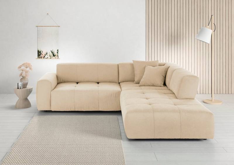 3C Candy Ecksofa Yoshy Komfortsofa, bequem und modern, hochwertige Verarbeitungsdetails, Zwei verschiedene Sitztiefen durch verstellbare Rückenlehne, L-Form von 3C Candy