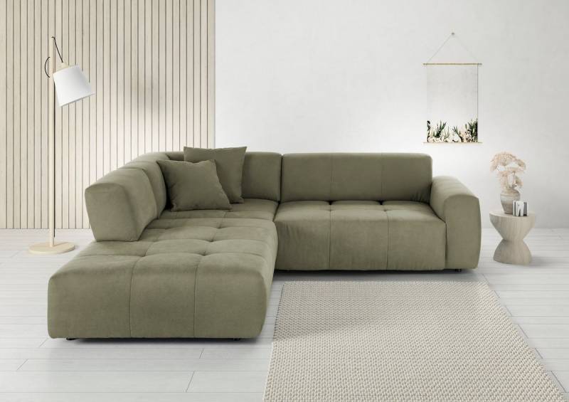 3C Candy Ecksofa Yoshy Komfortsofa, bequem und modern, hochwertige Verarbeitungsdetails, Zwei verschiedene Sitztiefen durch verstellbare Rückenlehne, L-Form von 3C Candy