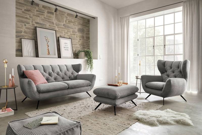 3C Candy Hockerbank Beatrice, mit modernem Polsteraufbau, auch in Breitcord, passend zur Serie 3C Candy Hockerbank Beatrice, mit modernem Polsteraufbau, auch in Breitcord, passend zur Serie von 3C Candy