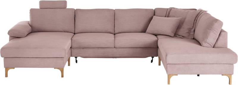 3C Candy Wohnlandschaft Lecce, wahlweise PUR-Schaumstoff oder Tonnentaschenfederkern U-Form, Bettkasten in Umbauecke und Longchair, sowie Querschläfer im 2-Sitzer von 3C Candy