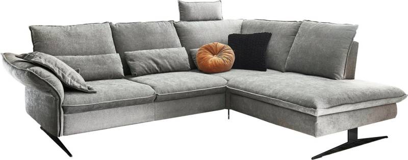 3C Carina Ecksofa Haya Design Funktionssofa, Tonnentaschen-Federkern, L-Form, incl. 2 Kopfstützen, mit klappbarer Armlehne, weiches Sitzgefühl von 3C Carina