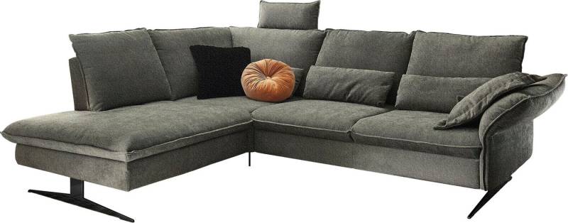 3C Carina Ecksofa Haya Design Funktionssofa, Tonnentaschen-Federkern, L-Form, incl. 2 Kopfstützen, mit klappbarer Armlehne, weiches Sitzgefühl von 3C Carina