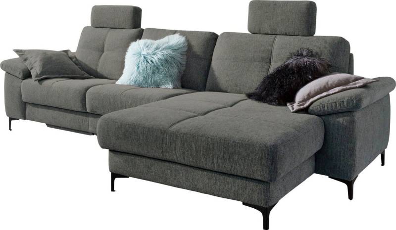 3C Carina Ecksofa Burnaby L-Form, 2 Kopfstützen, optional mit Schlaf- und motorischer Relaxfunktion von 3C Carina