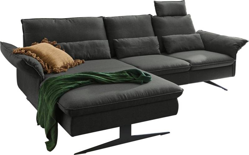 3C Carina Ecksofa Haya modernes Funktionssofa, Tonnentaschen-Federkern, L-Form, incl. 2 Kopfstützen, manuelle Sitztiefenverstellung für mehr Komfort von 3C Carina