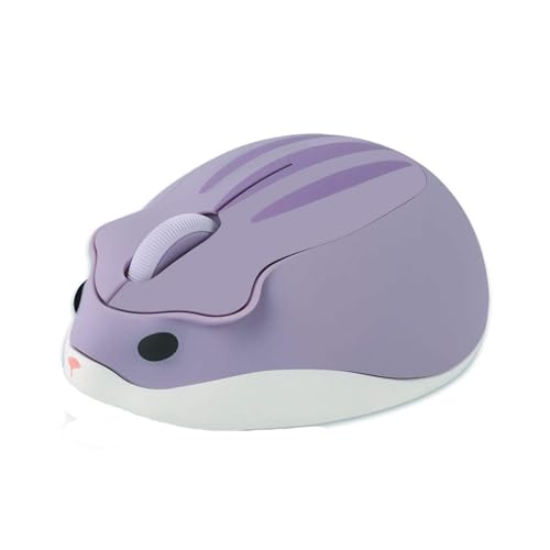 Tynerza Hamster Drahtlose Maus, 1200DPI Niedliche Tierische Stille Maus Tragbare Optische Kabellos Stumme Mäuse für Reisebüro Computer Laptop PC Geschenk (Lila) von Tynerza