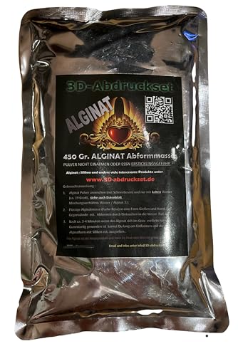 Alginat Körperabformung Abformmasse Dental Babybauch oder Intimabdruck 1800 Gramm (13,61€/Kg) 4 Tüten von 3D-Abdruckset