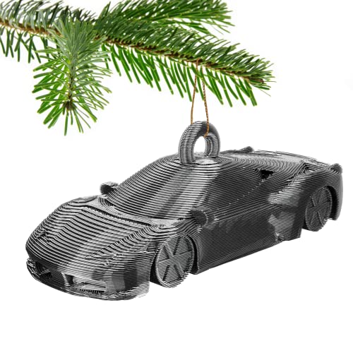 458 Sportwagen Christbaumkugeln Dekoration Ornament für Weihnachten Xmas Noel (Silber) von 3D Cabin