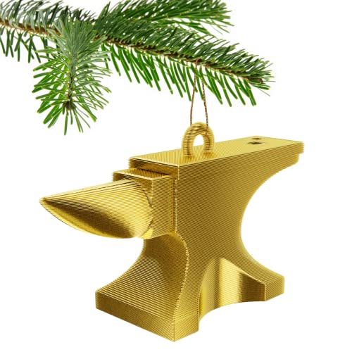 Amboss Schmied Weihnachtskugel Dekoration Ornament für Weihnachten Xmas Noel (Gold) von 3D Cabin