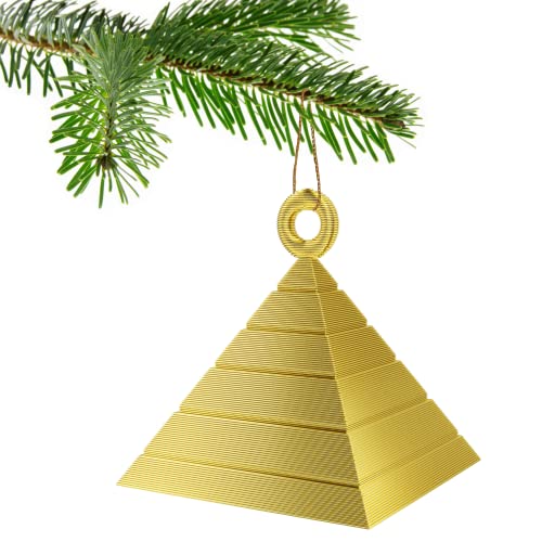 Pyramidenförmige Christbaumkugel-Dekoration für Weihnachten, Weihnachten (Gold) von 3D Cabin