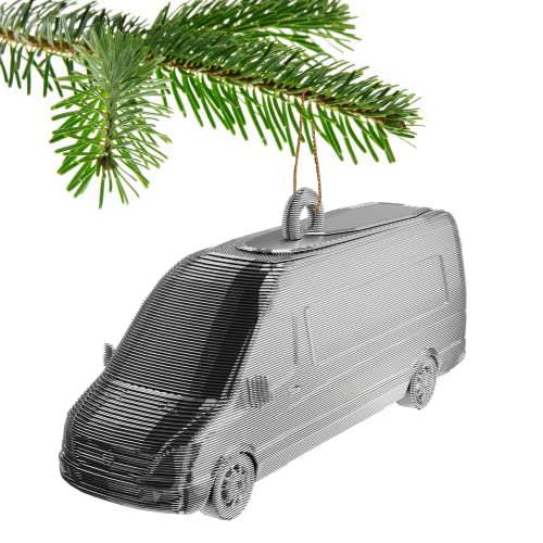 Van Sprinter Christbaumkugel Dekoration Ornament für Weihnachten Xmas Noel (Silber) von 3D Cabin