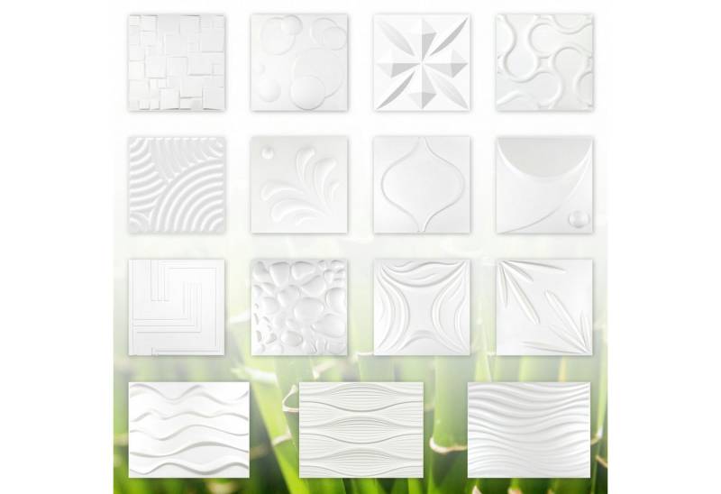 Hexim Wanddekoobjekt MAVIS (3D Paneel 50x50cm, Wand- und Deckengestaltung - Naturprodukt, ökologische Bambusfaser & Zuckerohr Platten - Verblender Deckenplatten Paneele) von Hexim