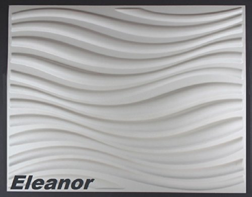 3D Wandpaneele Eleanor 63x80cm, Zuckerrohr- & Bambusfaser weiß - 100% Natur Paneele Wandverkleidung (5m²) panel tapete deckenpaneele von 3D Elite Panels